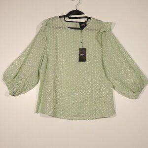 NWT W5 Size Large Pastel Green Blouse
